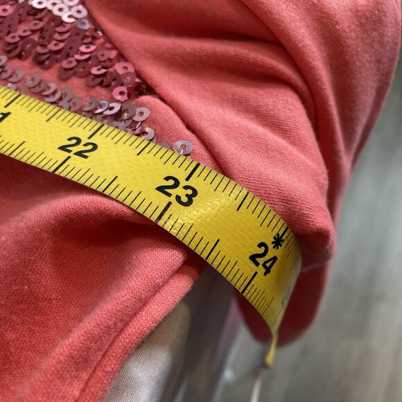 Quacker Factory Women's Coral Sequin Striped Tunic Top Size 1X Maximalist Glam - Picture 4 of 11